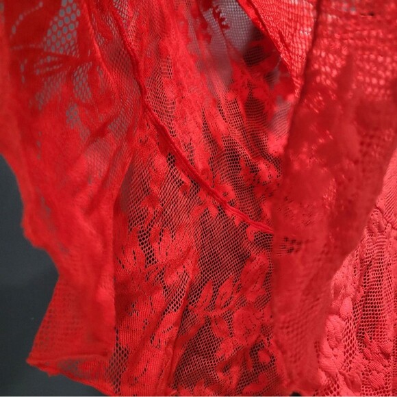 2012 Victoria's Secret Red Full Lace Halter Top Super Mini Dress  Sz XL - Picture 9 of 10